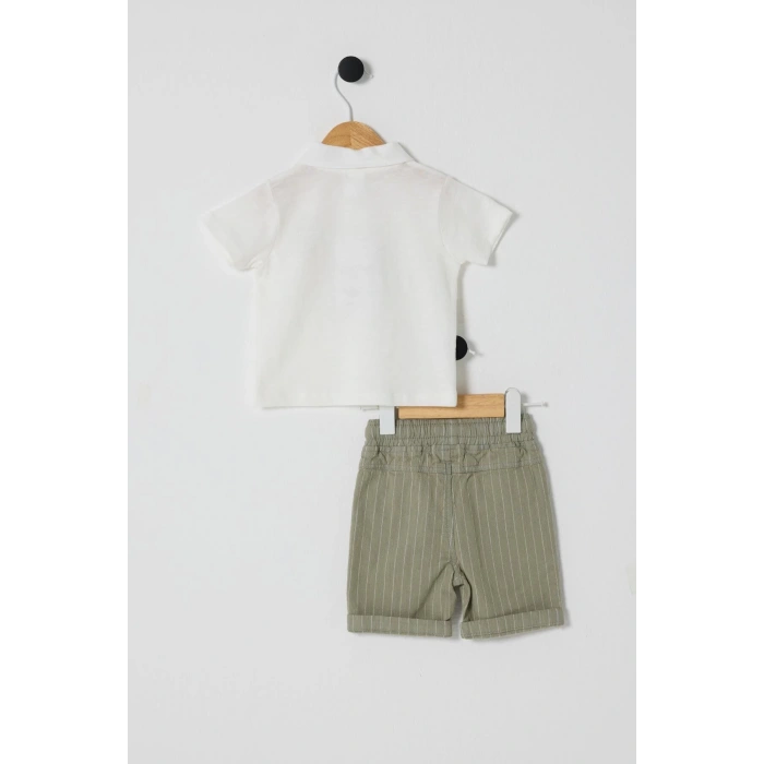 U.S.POLO ERKEK BEBEK 2Lİ T-SHIRT TAKIM - BEYAZ/HAKİ