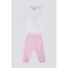 KIZ BEBEK 2 Lİ KISA KOL T-SHIRT TAKIM - KREM