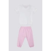 KIZ BEBEK 2 Lİ KISA KOL T-SHIRT TAKIM - KREM