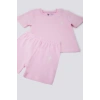 KIZ BEBEK 2 Lİ KISA KOL T-SHIRT TAKIM - AÇIK PEMBE