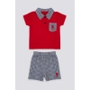 ERKEK BEBEK 2 Lİ KISA KOL T-SHIRT TAKIM - KIRMIZI