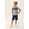 ERKEK ÇOCUK BERMUDA TAKIM - GRİ MELANJ