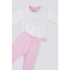 KIZ BEBEK 2 Lİ UZUN KOL T-SHIRT TAKIM - KREM