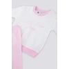 KIZ BEBEK 2 Lİ UZUN KOL T-SHIRT TAKIM - KREM