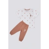 KIZ BEBEK 2 Lİ KISA KOL T-SHIRT TAKIM - KREM
