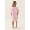 KIZ GARSON BERMUDA TAKIM - TOZ PEMBE