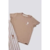 ERKEK BEBEK 2 Lİ KISA KOL T-SHIRT TAKIM - VİZON