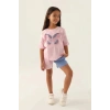 KIZ ÇOCUK ŞORT TAKIM - TOZ PEMBE