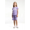KIZ ÇOCUK BERMUDA TAKIM - KOYU LİLA