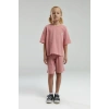KIZ ÇOCUK BERMUDA TAKIM - RETRO PEMBE