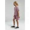 KIZ ÇOCUK BERMUDA TAKIM - RETRO PEMBE