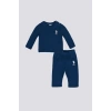ERKEK BEBEK UZUN KOL 2Lİ TAKIM - KOYU İNDİGO