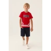 ERKEK GARSON BERMUDA TAKIM - KIRMIZI
