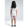 KIZ ÇOCUK BERMUDA TAKIM - BEYAZ/SOFT PEMBE