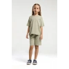 KIZ ÇOCUK BERMUDA TAKIM - ÇAY YEŞİLİ