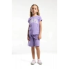 KIZ ÇOCUK BERMUDA TAKIM - KOYU LİLA