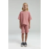 KIZ ÇOCUK BERMUDA TAKIM - RETRO PEMBE