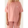 KIZ ÇOCUK BERMUDA TAKIM - RETRO PEMBE