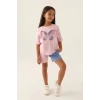 KIZ ÇOCUK ŞORT TAKIM - TOZ PEMBE