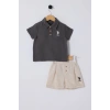 U.S POLO ASSN ERKEK BEBEK 2Lİ TAKIM - ANTRASİT MÜSLİN