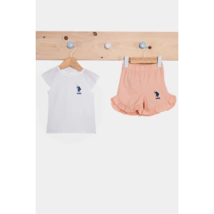 US POLO KIZ BEBEK 2Lİ T-SHIRT TAKIM - KREM