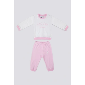 KIZ BEBEK 2 Lİ UZUN KOL T-SHIRT TAKIM - KREM