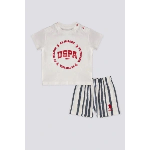 ERKEK BEBEK 2 LI KISA KOL T-SHIRT TAKIM - KREM