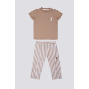 ERKEK BEBEK 2 Lİ KISA KOL T-SHIRT TAKIM - VİZON