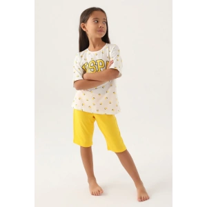 KIZ ÇOCUK KAPRİ TAKIM - KREM KIRMIZI
