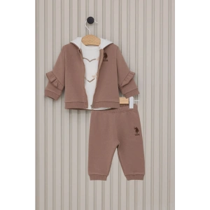 US POLO KIZ BEBEK 3LU TAKIM - VİZON