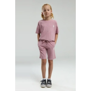 KIZ ÇOCUK BERMUDA TAKIM - RETRO PEMBE