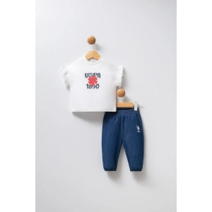 U.S.POLO ASSN. KIZ BEBEK 2LI TAKIM - Beyaz