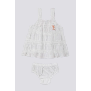 KIZ BEBEK 2 Lİ ELBİSE TAKIM - KREM TURUNCU