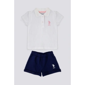 KIZ BEBEK KISA KOL T-SHIRT 2 Lİ TAKIM - KREM