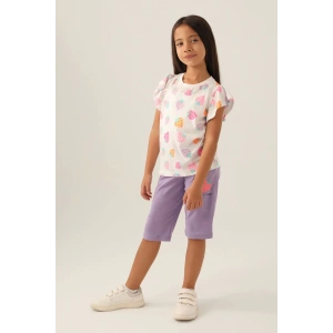 KIZ ÇOCUK KAPRİ TAKIM - KREM MAVİ