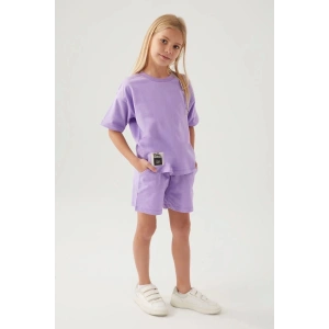 KIZ ÇOCUK ŞORT TAKIM - LİLA