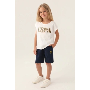 KIZ GARSON BERMUDA TAKIM - KREM LACİVERT