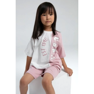 KIZ GARSON BERMUDA TAKIM - SOFT PEMBE