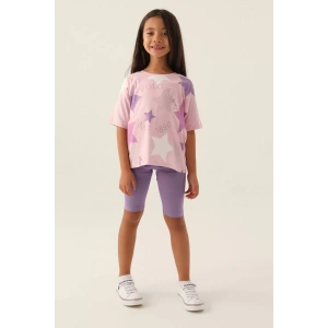 KIZ GARSON BERMUDA TAYT TAKIM - TOZ PEMBE