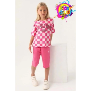 KIZ GARSON KAPRİ TAKIM - TOZ PEMBE