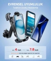 360° Derece Ayarlanabilen Gidon Bağlantılı Bisiklet Motosiklet İçin Abs 4-7.8″ İnç Telefon Tutucu