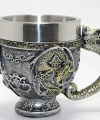 3d Ejderha Figürlü Kabartmalı Paslanmaz Çelik Kupa Bardak Alk4481