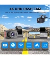 4k Wifi Çift Kameralı Araç Kamerası Gece Görüşlü G-sensörlü Dash Cam 170 Derece