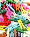 50li Renkli Ahşap Mandal 3.5cm (10lu Paket-500 Adet)
