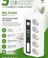 5’li Akım Korumalı Priz 2500w | 2 Usb + 2 Type-c Hızlı Şarj | Led Gece Lambalı | Dokunmatik Beyaz