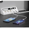 5’li Akım Korumalı Priz 2500w | 2 Usb + 2 Type-c Hızlı Şarj | Led Gece Lambalı | Dokunmatik Beyaz