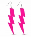 80’ler 9039lar Retro Neon Pembe Şimşek Küpe 10 Cm