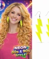 80’ler 9039lar Retro Neon Sarı Şimşek Küpe 10 Cm