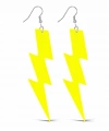 80’ler 9039lar Retro Neon Sarı Şimşek Küpe 10 Cm