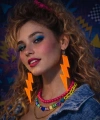 80’ler 9039lar Retro Neon Turuncu Şimşek Küpe 10 Cm